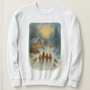 Retro Kerstmis Winterdorp - 90s nostalgie Trui