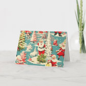 Retro Kerstmis Wonderland Kerstkaart Aankondiging (Achterkant)