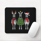 Retro Kerstmis Zebra Kerstman Rendier Safari Dier Muismat (Met muis)
