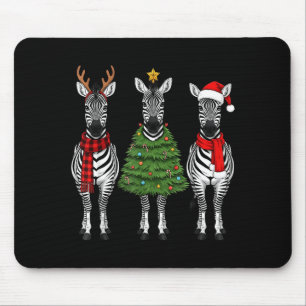 Retro Kerstmis Zebra Kerstman Rendier Safari Dier Muismat