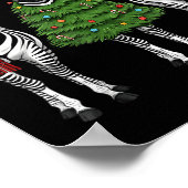Retro Kerstmis Zebra Kerstman Rendier Safari Dier Poster (Hoek)