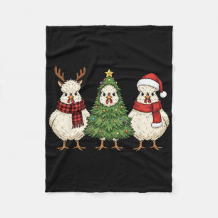 Retro Kerstmis Zijdehoen Kerstman Rendier Boerderi Fleece Deken