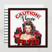 Retro Kerstmis Zoete en Verdraaide Pin-up Feestdagenkaart (Voorkant / Achterkant)