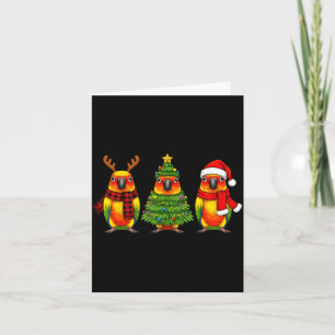 Retro Kerstmis Zon Conure Papegaai Kerstman Rendie Kaart