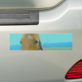 retro kerstpaard bumpersticker (Op auto)