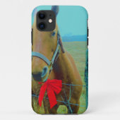 retro kerstpaard Case-Mate iPhone case (Achterkant)