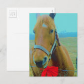 retro kerstpaard feestdagenkaart (Voorkant / Achterkant)