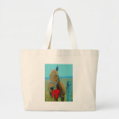 retro kerstpaard grote tote bag (Voorkant)