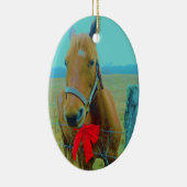 retro kerstpaard keramisch ornament (Rechts)