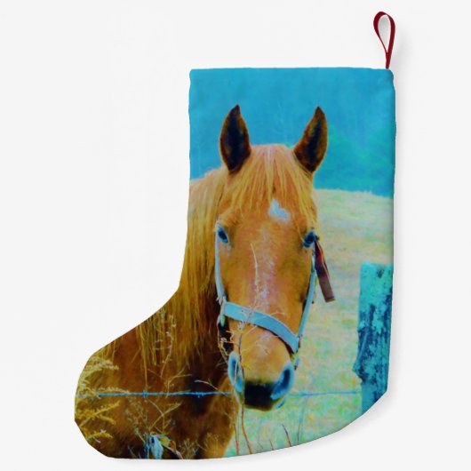 Retro-kerstpaard Kleine Kerstsok (Achterkant)