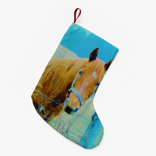 Retro-kerstpaard Kleine Kerstsok (Voorkant (Hangend))