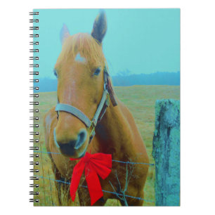 retro kerstpaard notitieboek