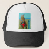 retro kerstpaard trucker pet (Voorkant)