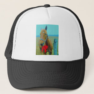 retro kerstpaard trucker pet