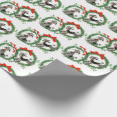 Retro kerstpannen cadeaupapier (Hoek)