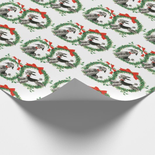 Retro kerstpannen cadeaupapier (Hoek)