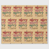 Retro-kerstpapier Cadeaupapier (Vlak)