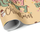 Retro-kerstpapier Cadeaupapier (Rol Hoek)