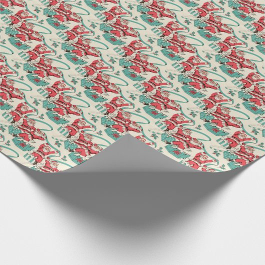 Retro kerstpapier cadeaupapier (Hoek)