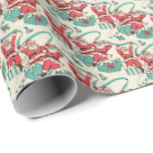 Retro  kerstpapier cadeaupapier (Rol Hoek)