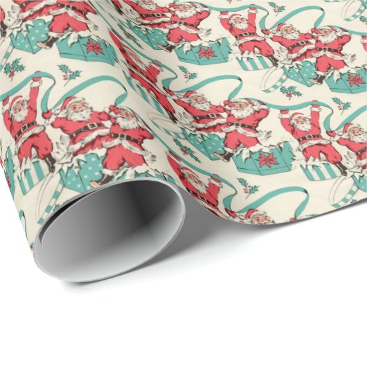 Retro  kerstpapier cadeaupapier (Rol Hoek)