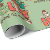 Retro-kerstpapier Cadeaupapier (Rol Hoek)