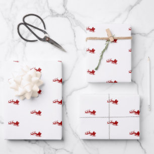 retro-kerstpapier en rendierpapier inpakpapier vel