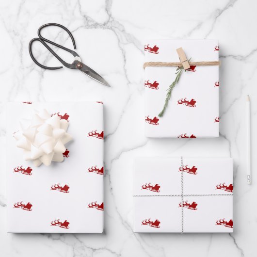 retro-kerstpapier en rendierpapier inpakpapier vel (Voorkant)