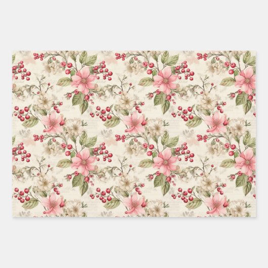 Retro-kerstpapier Inpakpapier Vel (Voorkant)