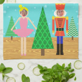 Retro-kerstparade Foto keukenhanddoeken (Gevouwen)