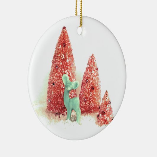 Retro kerstpas keramisch ornament (Rechts)