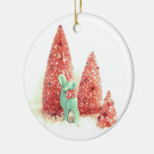 Retro kerstpas keramisch ornament (Links)