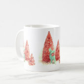 Retro kerstpas koffiemok (Voorkant links)
