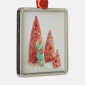 Retro kerstpas metalen ornament (Rechts)