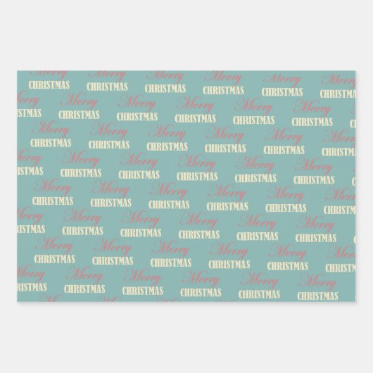 Retro kerstpastel 50s  verlooppapier inpakpapier vel (Voorkant 3)