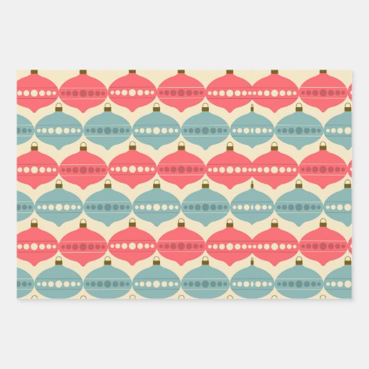 Retro kerstpastel 50s  verlooppapier inpakpapier vel (Voorkant 2)