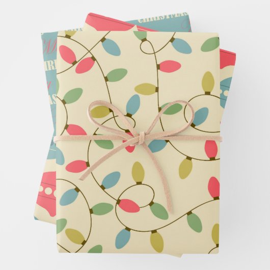 Retro kerstpastel 50s verlooppapier inpakpapier vel (In situ)