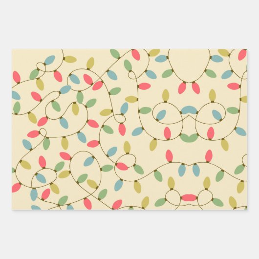 Retro kerstpastel 50s  verlooppapier inpakpapier vel (Voorkant)
