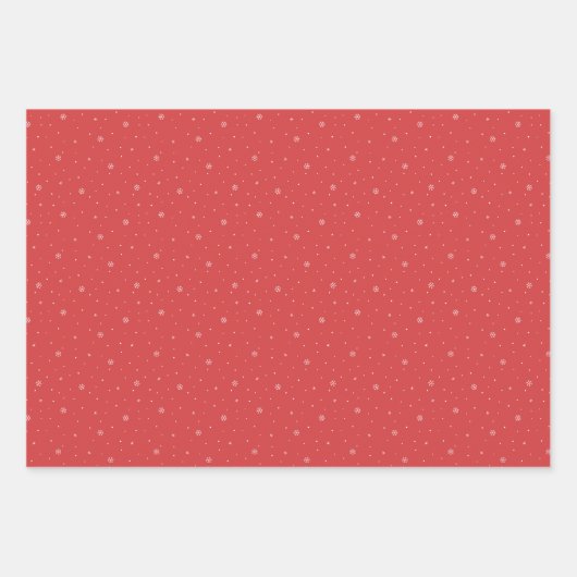 Retro kerstpatronen in rood, roze en groen inpakpapier vel (Voorkant 3)