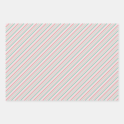 Retro kerstpatronen in rood, roze en groen inpakpapier vel (Voorkant)