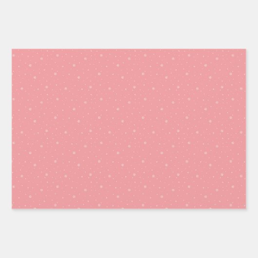 Retro kerstpatronen in rood, roze en groen inpakpapier vel (Voorkant 3)