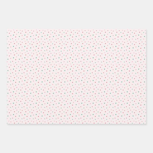 Retro kerstpatronen in rood, roze en groen inpakpapier vel (Voorkant 2)