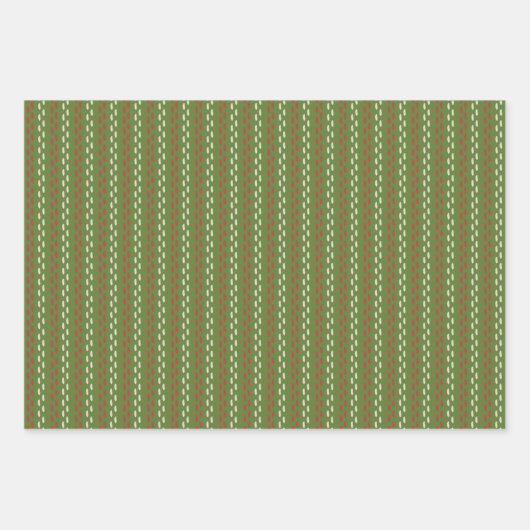 Retro-kerstpatronen Inpakpapier Vel (Voorkant 2)