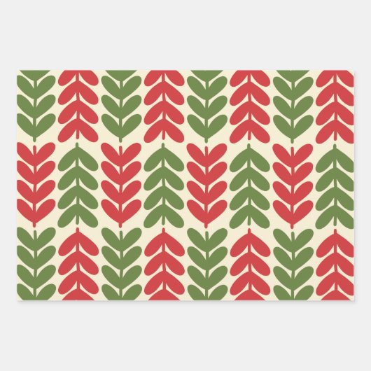 Retro-kerstpatronen Inpakpapier Vel (Voorkant)
