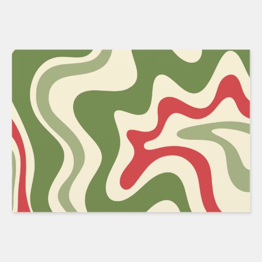 Retro kerstpatronen inpakpapier vel (Voorkant 3)