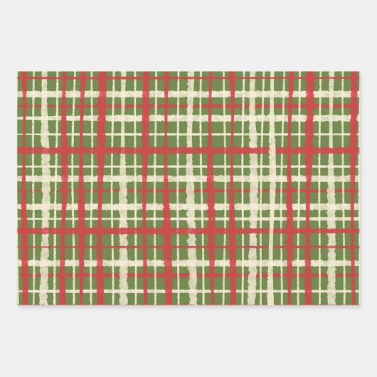 Retro kerstpatronen inpakpapier vel (Voorkant 2)