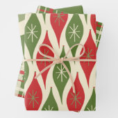 Retro kerstpatronen inpakpapier vel (In situ)