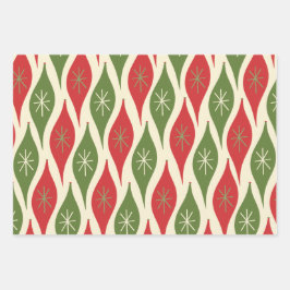 Retro kerstpatronen inpakpapier vel