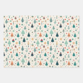 Retro kerstpatroon inpakpapier vel (Voorkant 3)