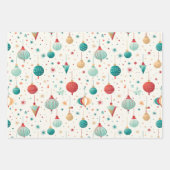 Retro kerstpatroon inpakpapier vel (Voorkant 2)